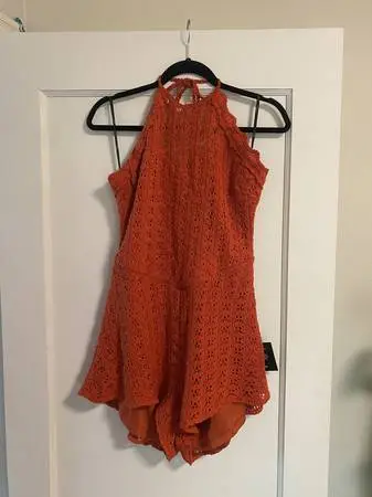 Red/Orange Knit Romper