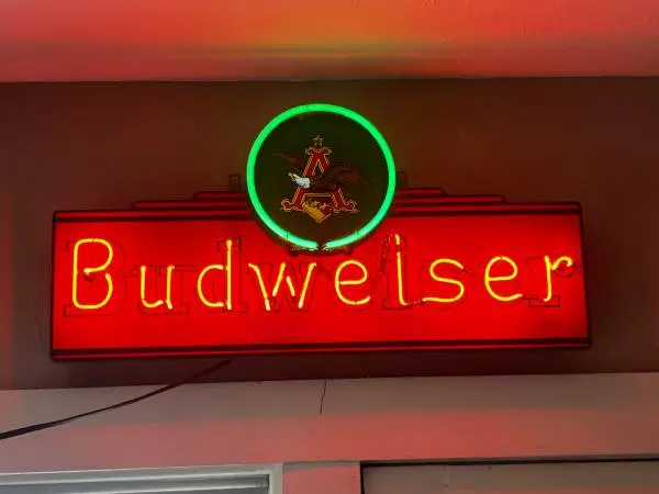 Neon Budweiser sign