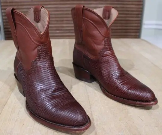 Tecovas Fine Bootmakers Lizard Boots – Men’s 9.5B Brown