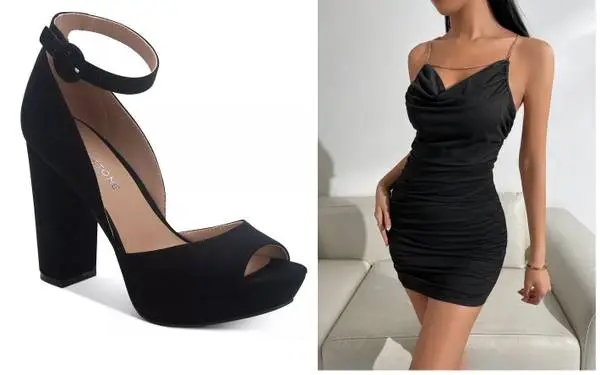 Ladies Heels, Miniskirt / Garter, and Minidress