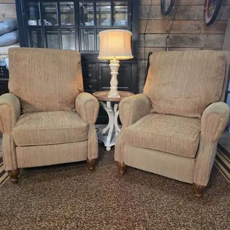 Pair of Sprintz Furniture Recliners – Down-Filled, Heavy & Solid