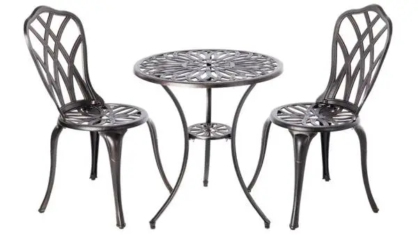 3-Piece All Weather Cast Aluminum Outdoor Bistro Set
