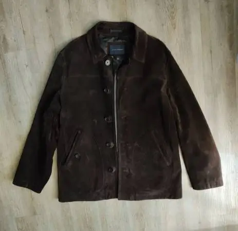 Banana Republic Brown Heavy Suede Jacket (Size: XL) For Sale