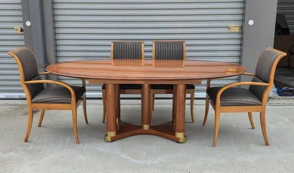Vintage 1980-90 Henredon Triomphe Oval Dining Table & 6 Chairs & 20