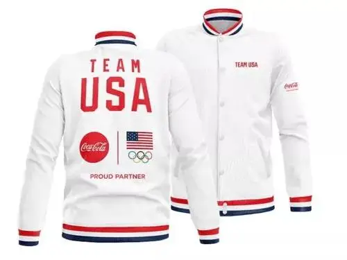 Olympics 2024 Paris Coca-Cola Team USA Varsity Jacket L LIMITED EDITIO