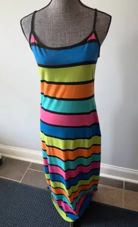 Tank Maxi Dress — Colorful and perfect for summer! (XL, but fits like a L)