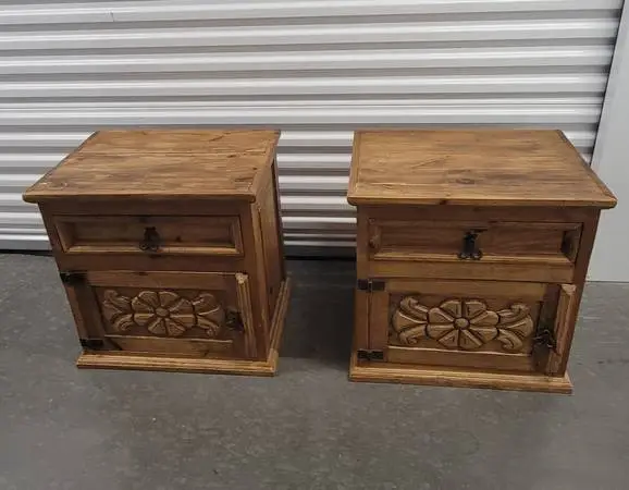 Rustic end tables set nightstands