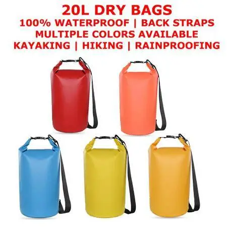 5X 20L Waterproof High Visibility Dry Bag Hiking Kayak Rain Snow proof