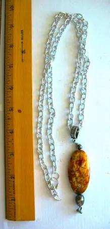 Artisan Large Agate Pendant Necklace on 30 Chain $20