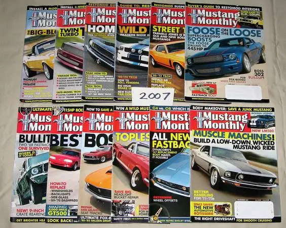 2007 MUSTANG MONTHLY Car Magazines 12 Issues Complete Year + Calendar