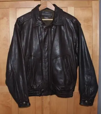 Leather Bomber Jacket - Banana Republic - Dark Brown Mens 40
