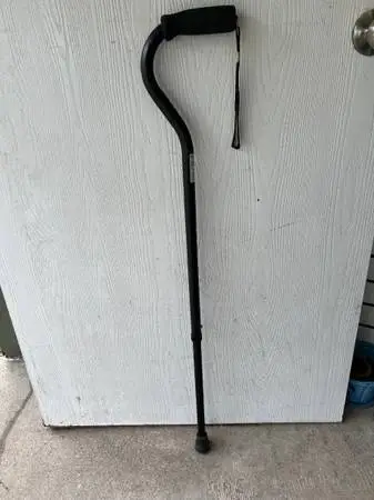 Black Walking Cane with wrist strap