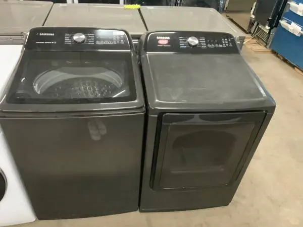 **SAMSUNG BLACK TOP LOAD, GAS WASHER DRYER SET**ON SALE NOW**