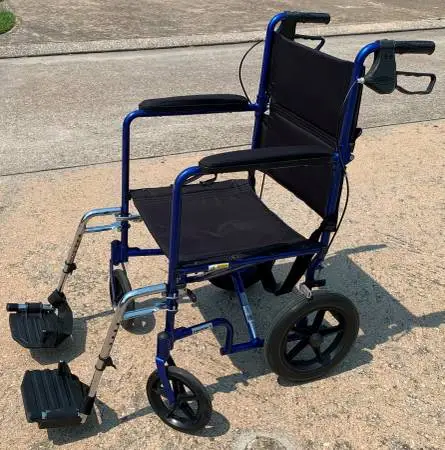 Drive Medical Lightweight Expedition Transport Wheelchair Hand Brake