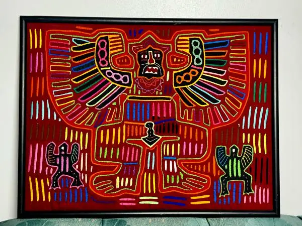 Vintage Tribal Mola framed