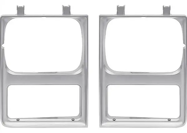 85-87 Chevy/GMC C10 Truck LH & RH Argent Silver Single Headlight Bezel