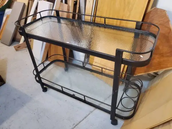 Metal outdoor serving cart