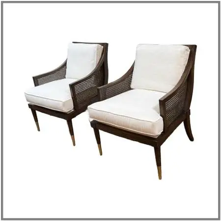 Michael Thomas Kirkwood Accent Chairs, Pair