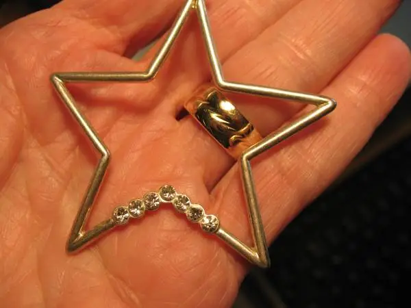 Open Star and Sparkle Dangle Earrings   $10