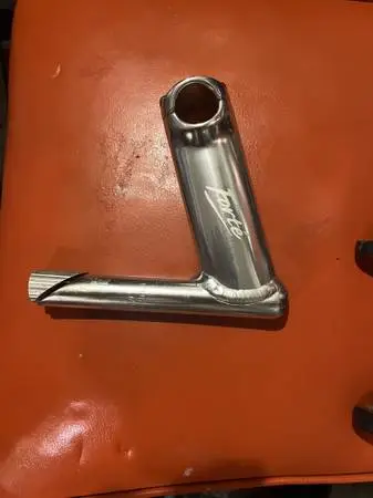 1” Teflon oil polished Silver Aluminum Road Stem with nice drop!