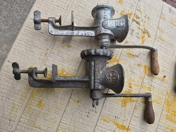 2 vintage grinders-food processing