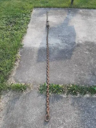 10 1/2 Dia. Vintage US Heavy Duty Tow Chain w/ Shock Absorber & Hook
