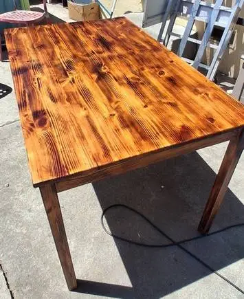 Dining Table Custom Finish Solid Pine Waterproof, Stainproof