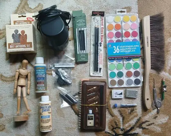 HUGE Lot of Art Supplies! Most New! Paints, Pencils, Brushes, More