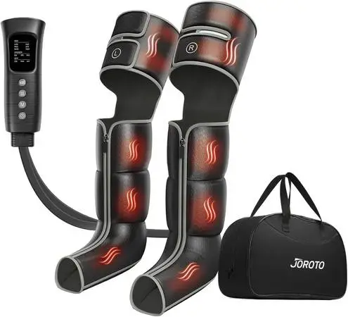 JOROTO Leg Massager w/ Heat and Compression, Calf, Thigh, Foot Massage