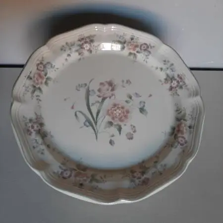 6  Mikasa Deep Dish Dinner Plates Peony Bouquet