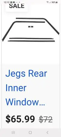 1964 - 67 El Camino inside rear window trim