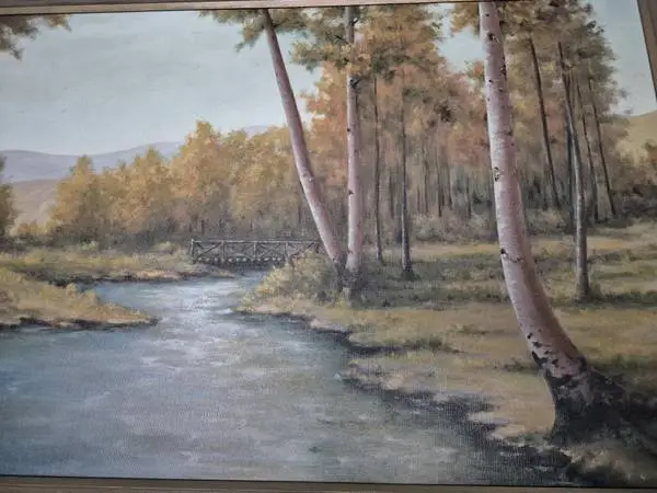 Framed Oil Painting on Canvas
