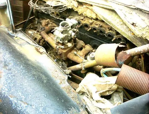 1937 Buick Chassis Frame, with old motor Etc