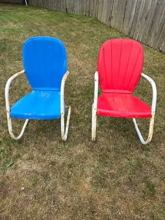 vintage metal lawn chairs