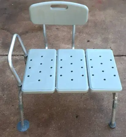 Gray Triple Wide Shower Chair Adjustable Height (North Richland Hills)