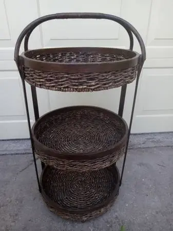 3 LEVEL TALL TABLE / STORAGE / NIGHTSTAND OR END TABLE
