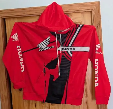 NEW Honda Racing Motocross Punisher Skull Hoodie (L)