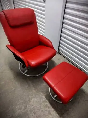 IKEA MALUNG Leather Recliners with Ottoman