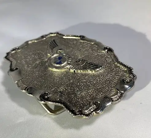 Vintage BMW Flying Wing Belt Buckle Silver Motorcycle Logo JoesMCN B60