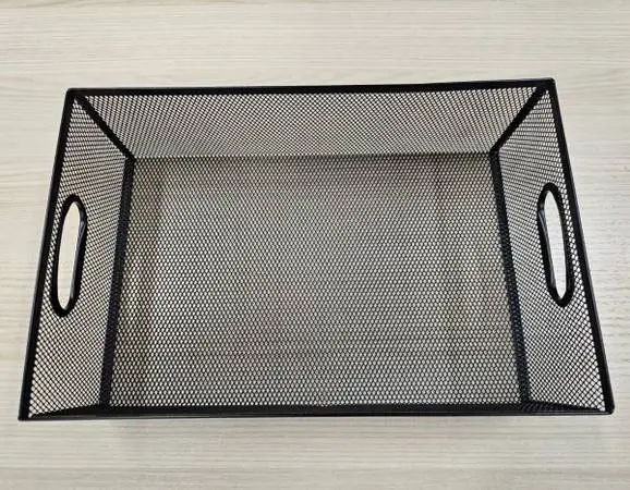 Like New - Black Metal Mesh Organization Basket