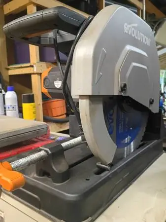 Evolution steel cutting miter saw
