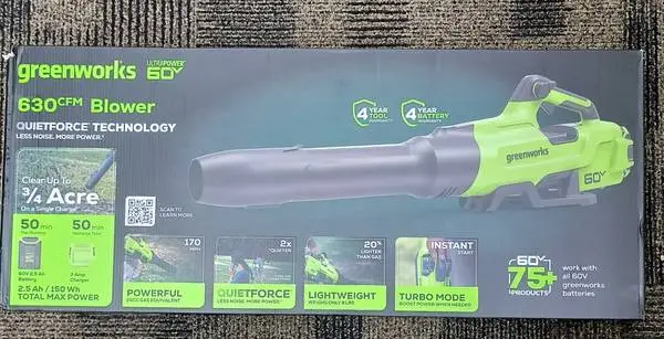 🍃GREENWORKS 60 Volt 170 MPH LEAF BLOWER w/ Battery & Charger N.I.B.🌿