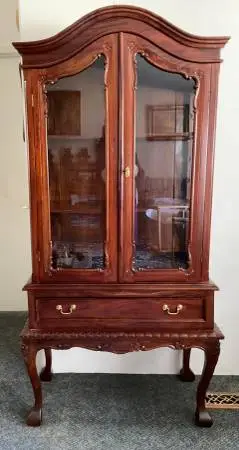 Unique Hand Carved Curio Cabinet