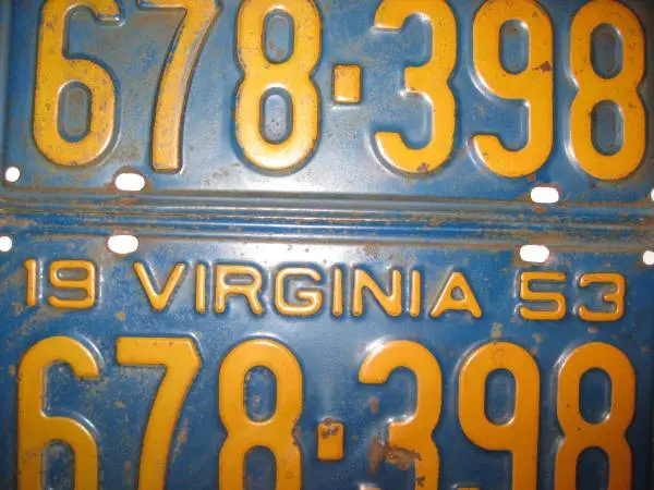 1953 va license plates