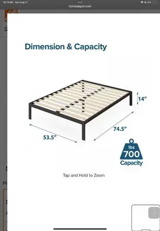 ZINUS platform bed frame and bed risers