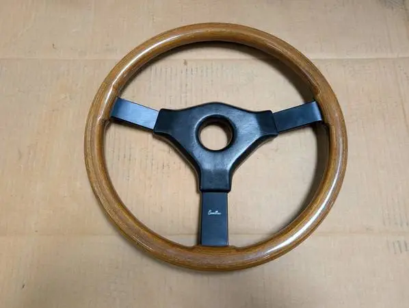 Momo Cavallino vintage wood steering wheel, black spokes, 15” 2 avail.