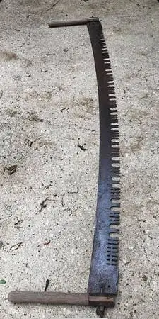 Antique two man crosscut saw with razor  blade, 70 Long