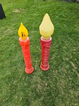 Vintage Blow Mold NOEL Candles