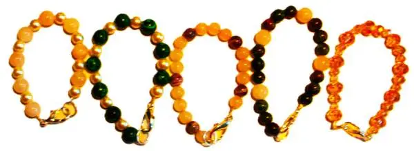 Artisan made semi precious beaded bracelet with lobster clasp