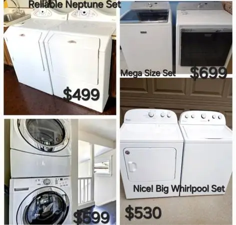 🇺🇲 RELIABLE ** XL W/D Washer and Dryer Sets 2oh8 8OI.I864